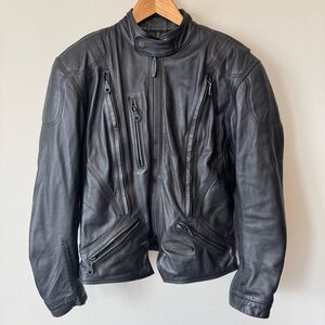 Harley Davidson FXRG Series 1 Black Leather Motorcycle Riding Jacket Size S